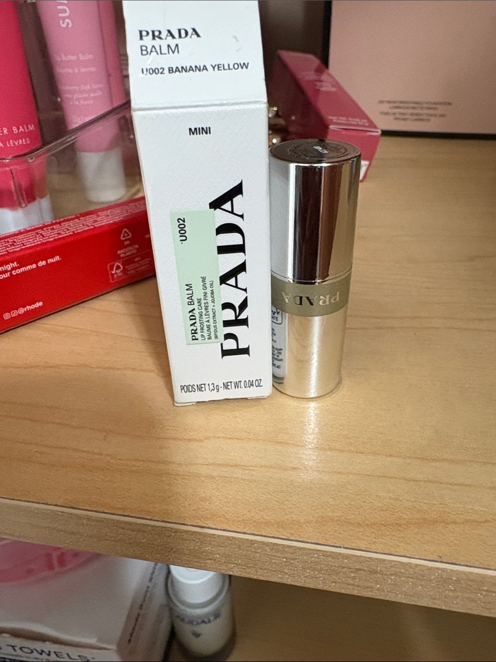 Prada Mini Lip Balm Banana Yellow with Silver Tube
